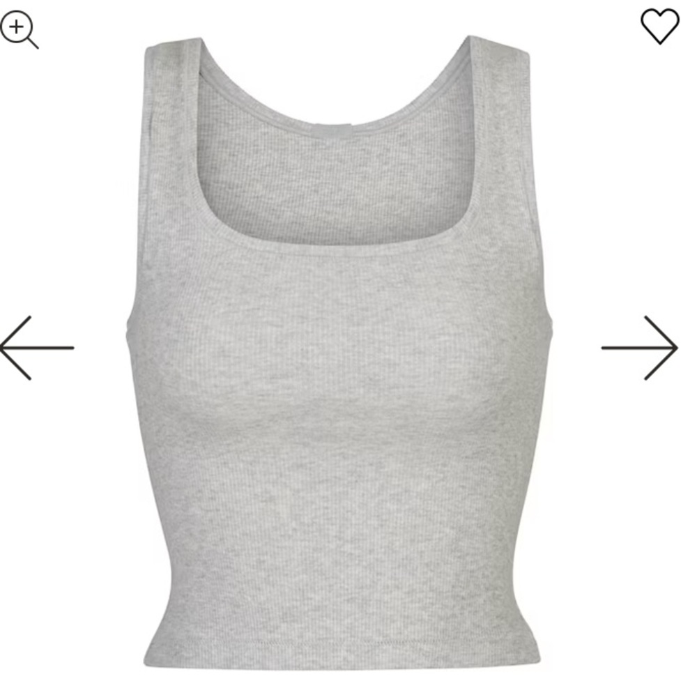 SKIMS Light Gray Cotton Ribbed Tank Top